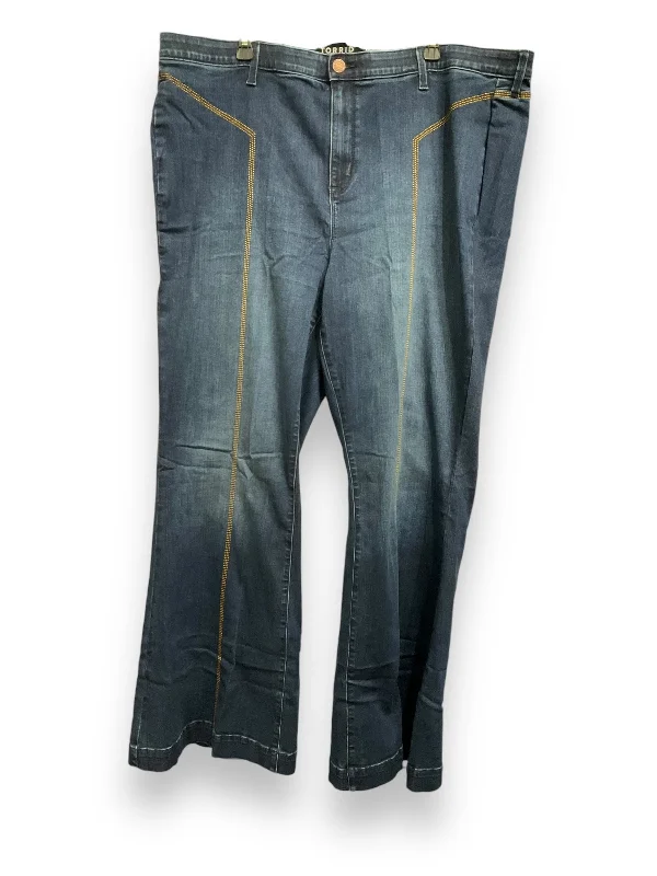 Comfortable Fits Jeans Flared By Torrid In Blue Denim, Size: 24