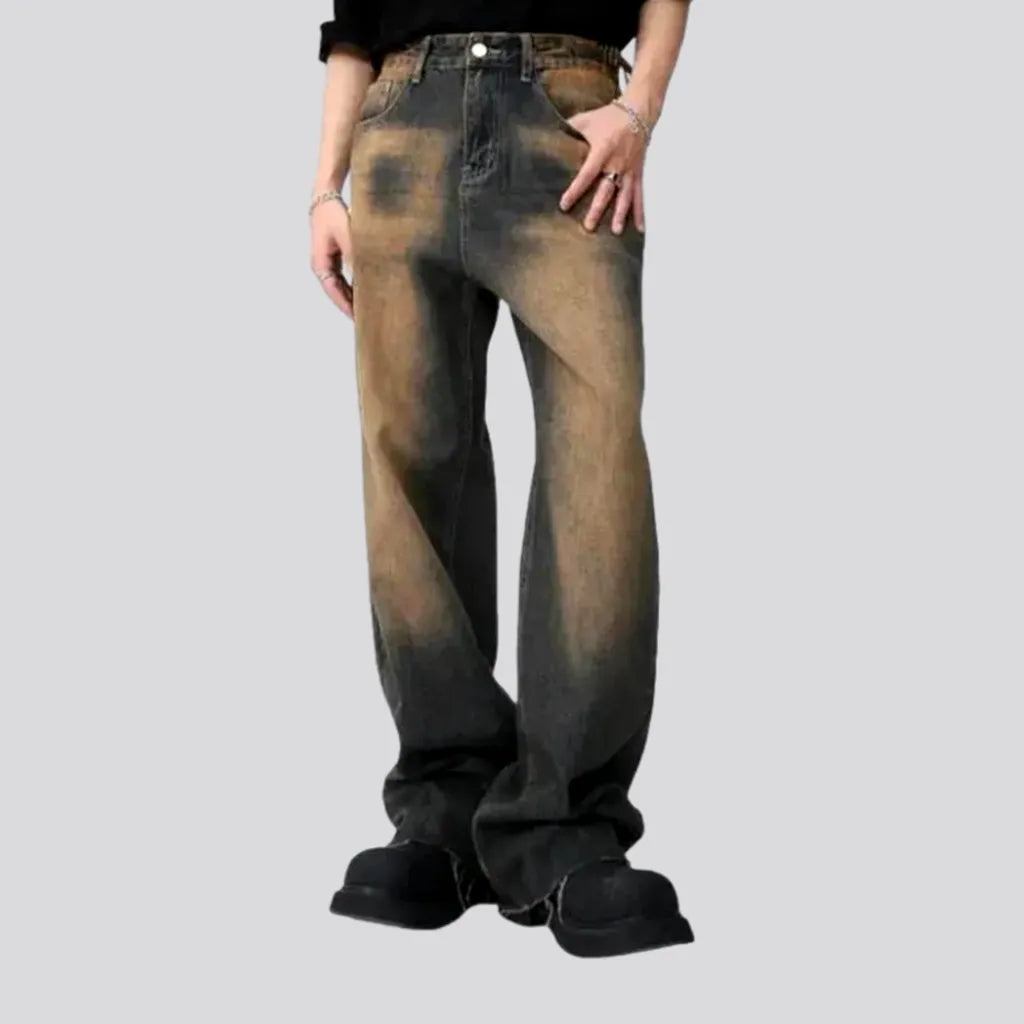Trendy Tees Raw-hem sanded jeans
 for men