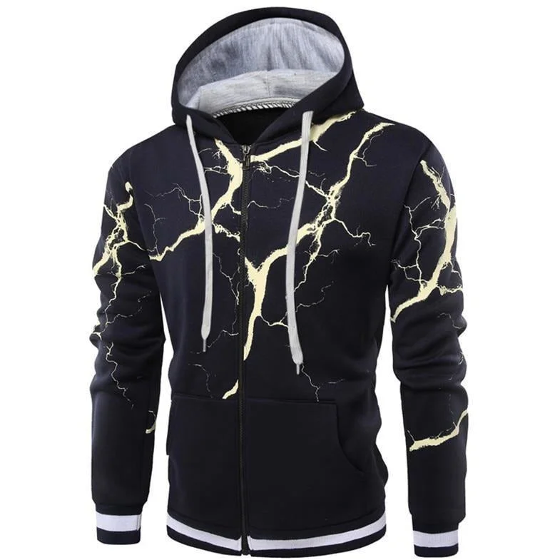 Smart Casual Wear Men's Lightening Cardigan Winter Zipper