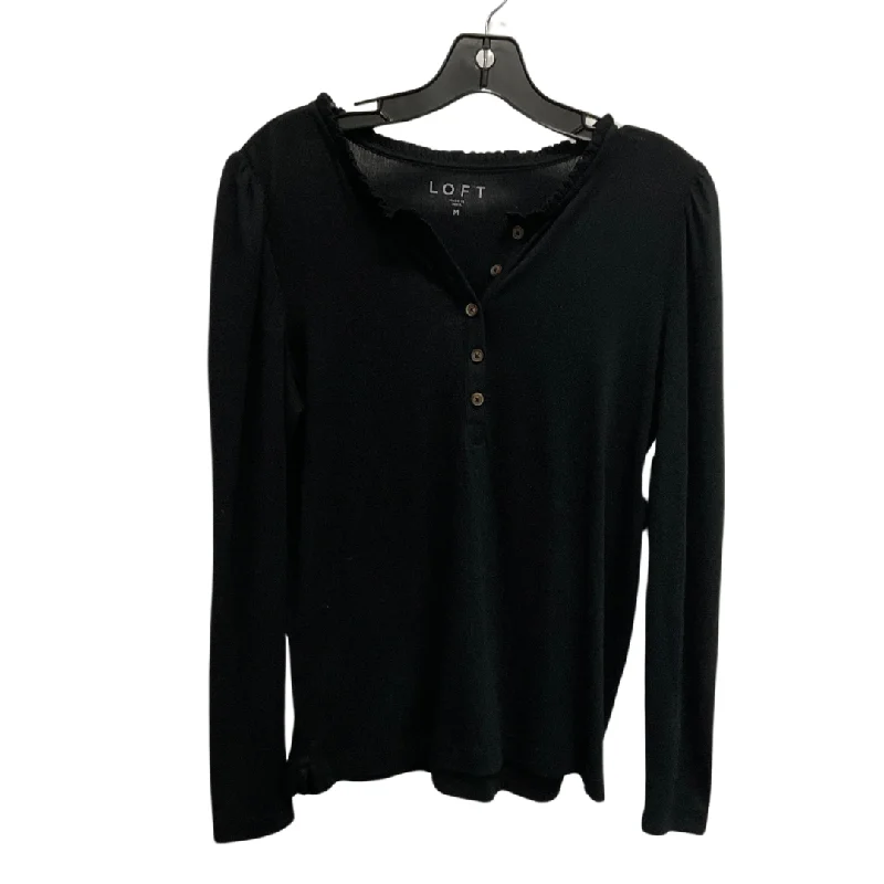 Sports Gear Top Long Sleeve By Loft In Black, Size: M
