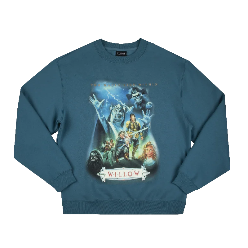 Relaxed Jackets Willow Movie Poster Blue Crew Neck Sweatshirt