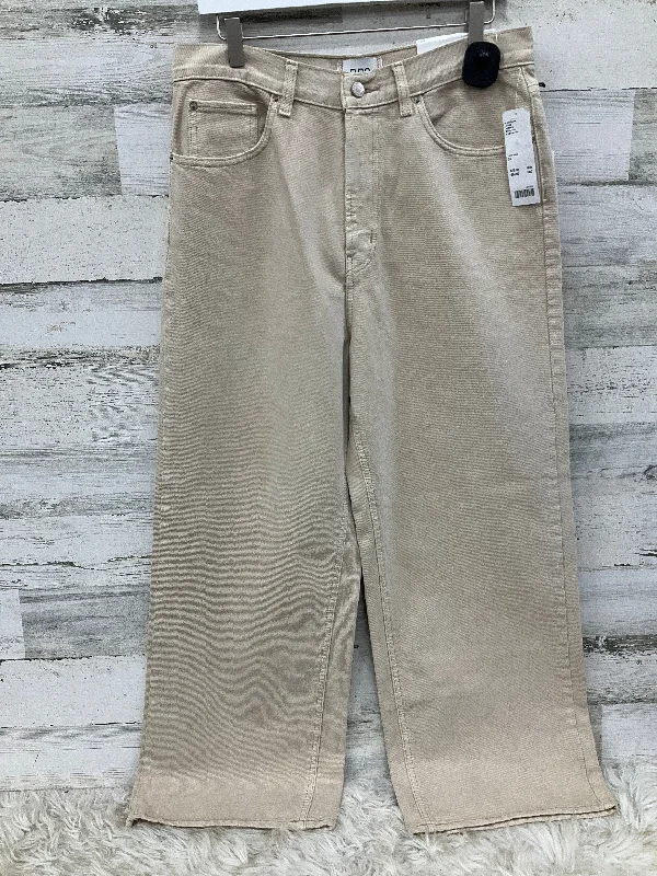 Premium Wardrobe Jeans Wide Leg By Bdg In Cream Denim, Size: 14