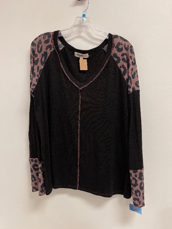Formal Casuals Top Long Sleeve By Haptics In Black, Size: L