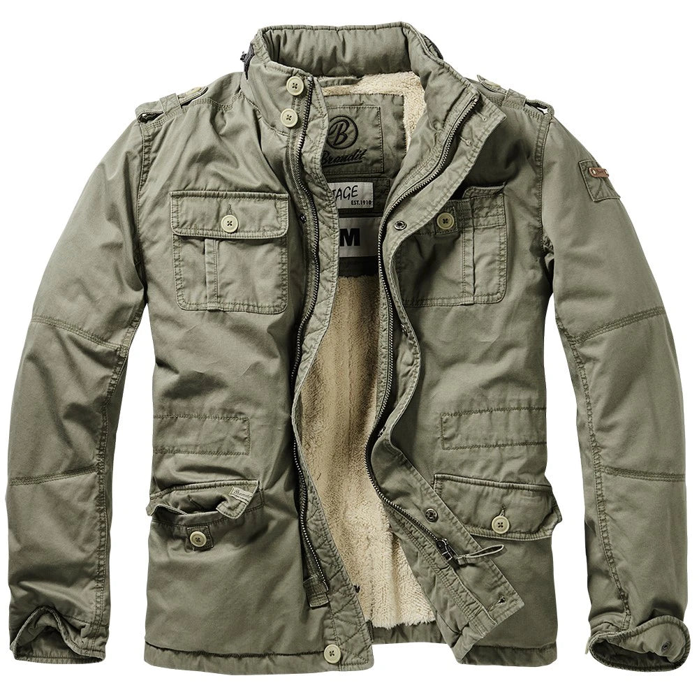 Street Outfit Brandit Britannia Winter Jacket Warm Quilted Fur Lined Zipped