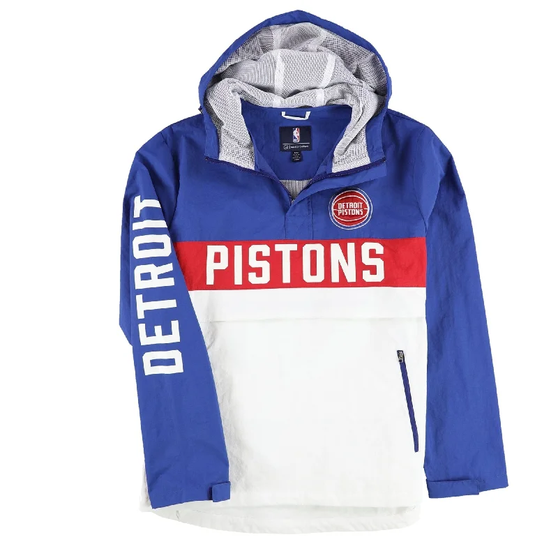 Designer Pieces G-III Sports Mens Detriot Pistons Windbreaker Jacket, Blue, Large