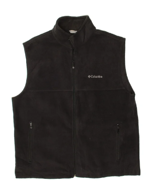 Summer Wear COLUMBIA Mens Fleece Gilet UK 42 XL Black Polyester