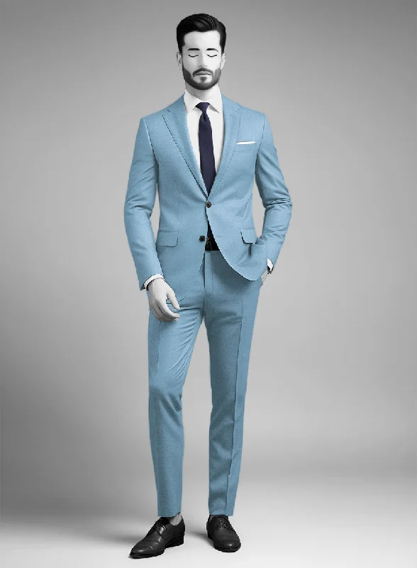 Athletic Gear Napolean Taj Blue Wool Suit