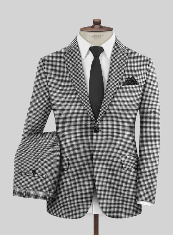 Lightweight Tops Reda Beltra Black Checks Wool Suit