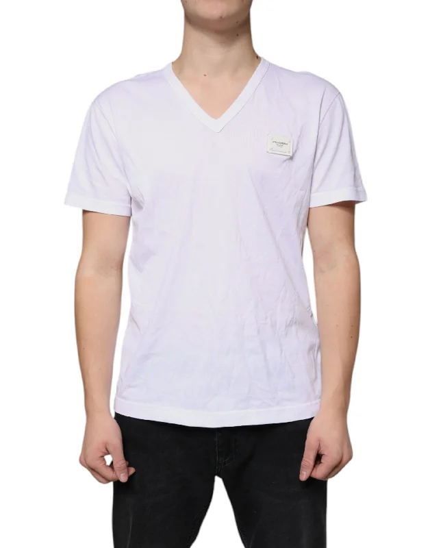 Layered Clothing Dolce & Gabbana Logo Cotton V-neck Short Sleeve Men's T-shirt (Pre-Owned) Layered Clothing Dolce & Gabbana Logo Cotton V-neck Short Sleeve Men's T-shirt (Pre-Owned)