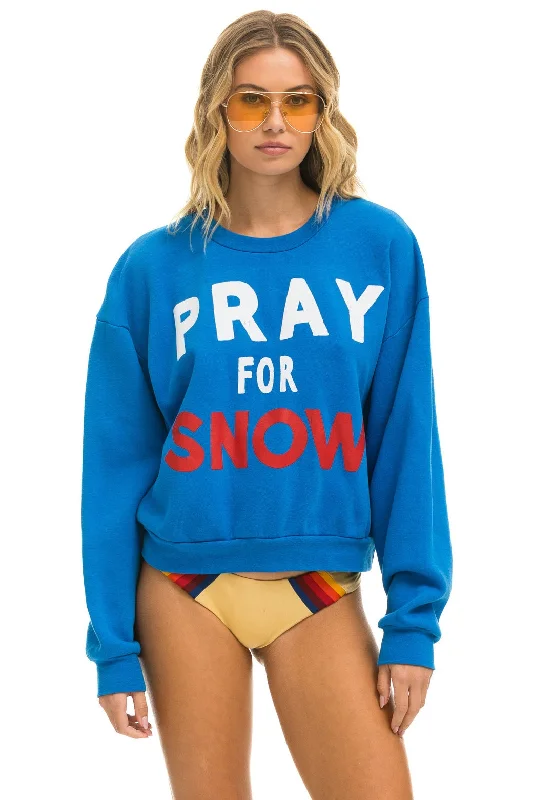 Cool Jackets PRAY FOR SNOW RELAXED CREW SWEATSHIRT - OCEAN