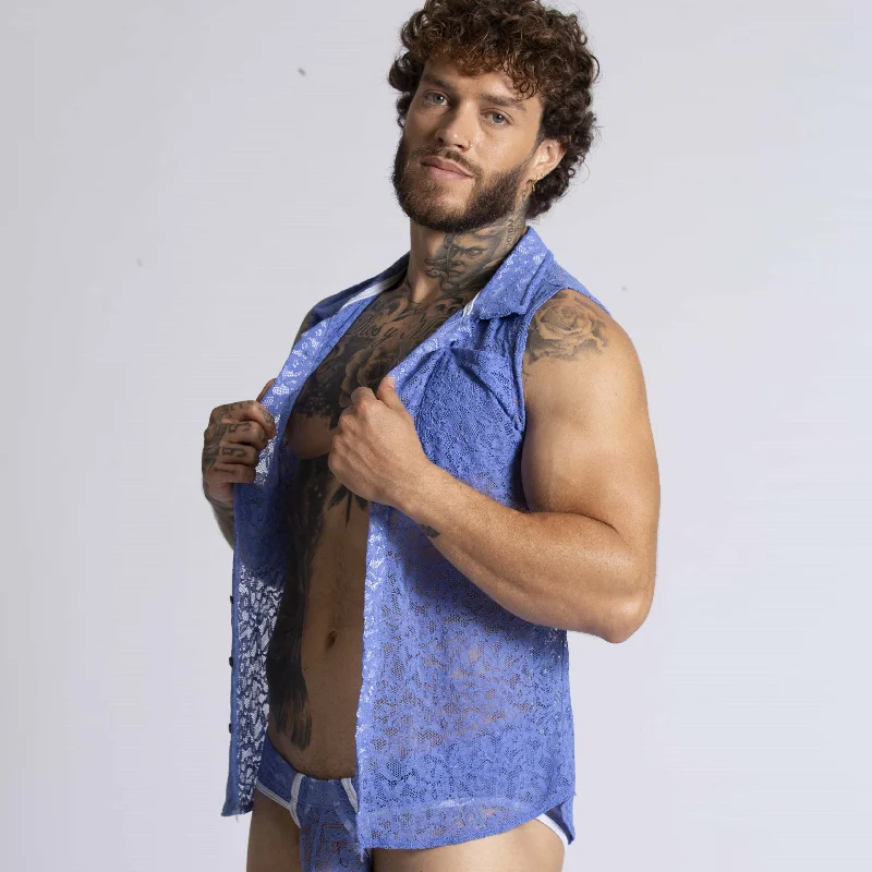 Summer Wear Gigo Paradise lace sleeveless shirt blue