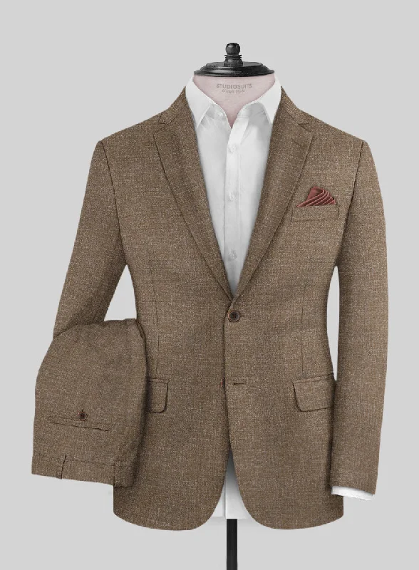 Winter Jackets Noble Brown Wool Silk Linen Suit
