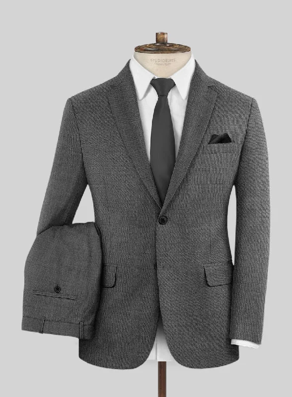 Minimal Apparel Lanificio Zegna Trofeo Sharkskin Charcoal Wool Suit