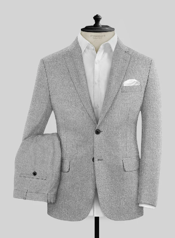 Denim Looks Noble Gray Wool Silk Linen Suit