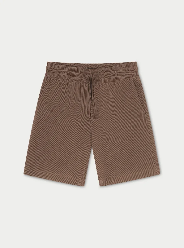 Fashion Tops RIB TEXTURED SHORTS - BROWN