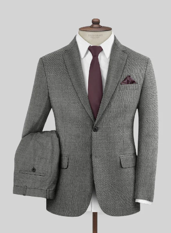 Easygoing Wardrobe Lanificio Zegna Trofeo Sharkskin Gray Wool Suit