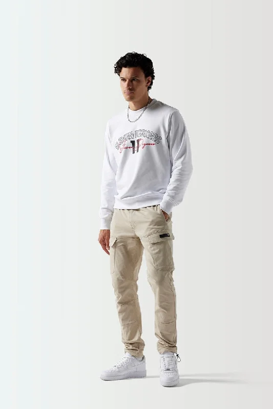 Casual Jackets Streetwear Crew Sweatshirt - White
