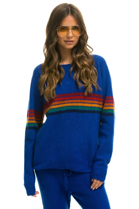 Outdoor Gear RAINBOW STRIPE 6 UNISEX CASHMERE SWEATER	- LAPIS