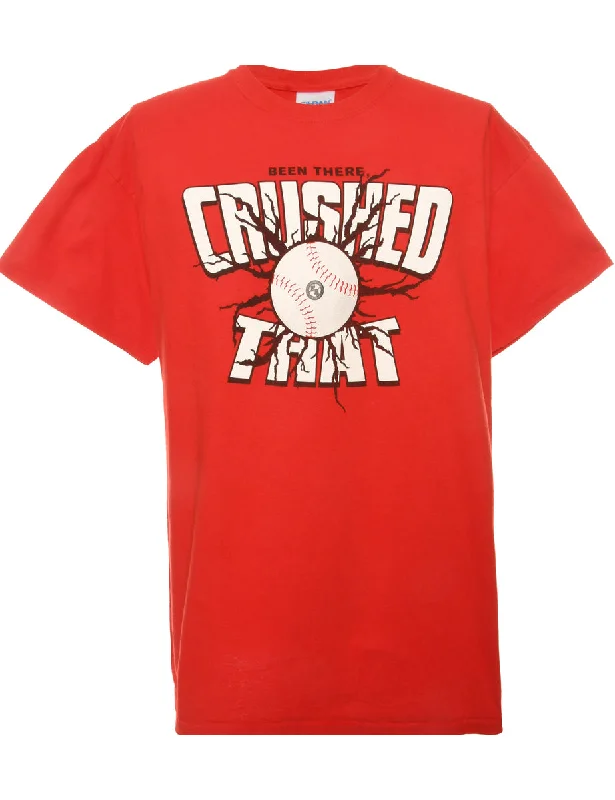 Bold Designs Crushed That Red Printed T-shirt - L