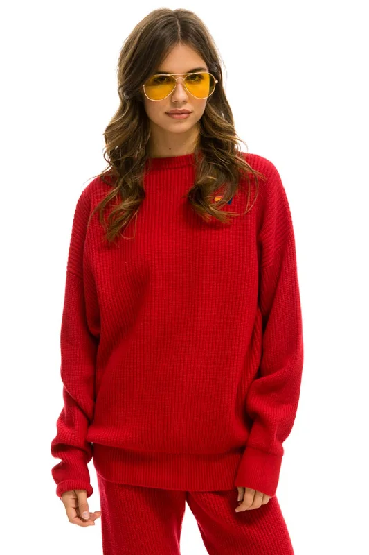 Sleek Designs VINTAGE CABIN UNISEX CASHMERE SWEATER - CHERRY