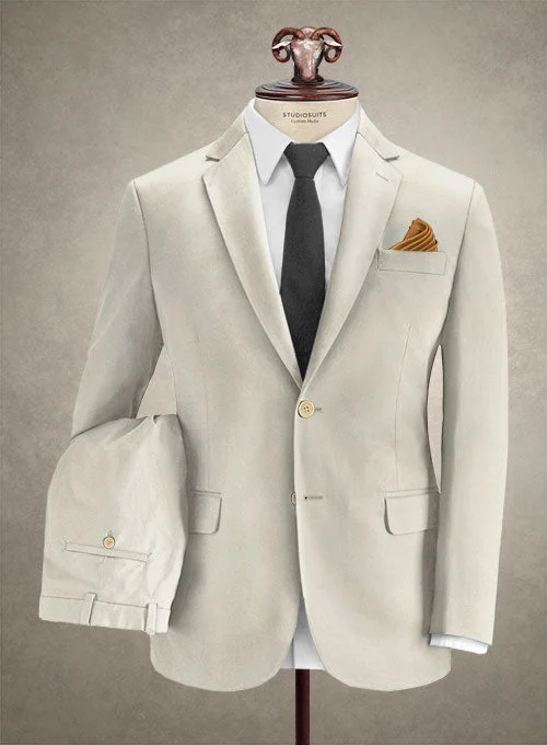 Sports Gear Caccioppoli Cotton Gabardine Champagne Ivory Suit
