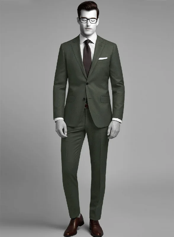 Sports Gear Napolean Military Green Wool Suit