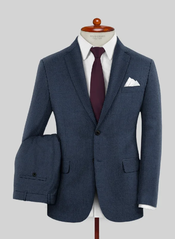 Business Casual Lanificio Zegna Trofeo Sharkskin Royal Blue Wool Suit