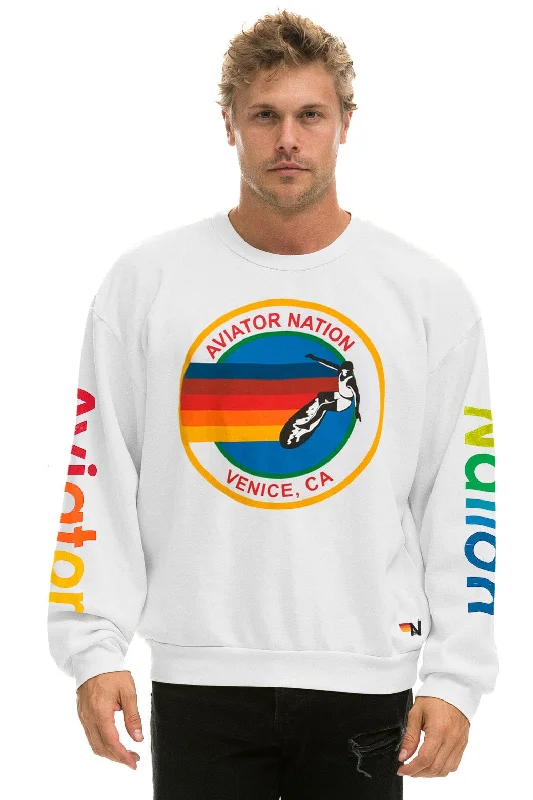 Lightweight Tops AVIATOR NATION RELAXED CREW SWEATSHIRT - WHITE