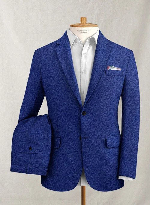 Fashionable Wear Solbiati Indigo Blue Seersucker Suit