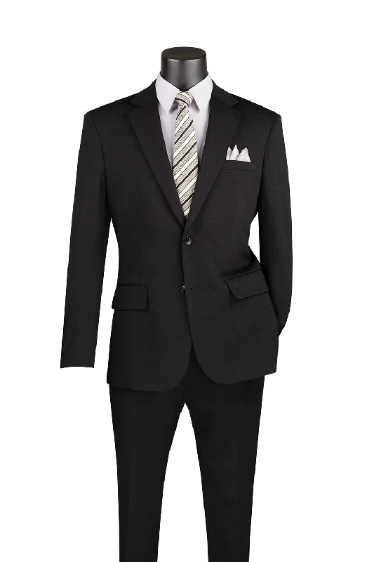 Casual Shirts Slim Fit 2 Piece Suit Stretch Fabric Suit with Adjustable Waistband in Black Casual Shirts Slim Fit 2 Piece Suit Stretch Fabric Suit with Adjustable Waistband in Black