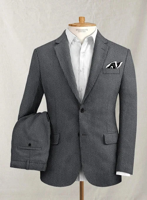 All-Weather Outfits Solbiati Gray Blue Seersucker Suit