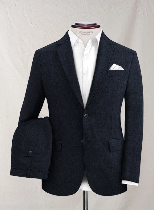 All-Weather Outfits Solbiati Dark Blue Linen Suit