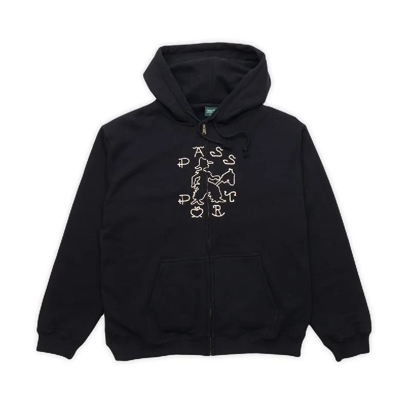 Fresh Outfit Passport Cowpoke Organic Fleece Zip Hoodie - Black