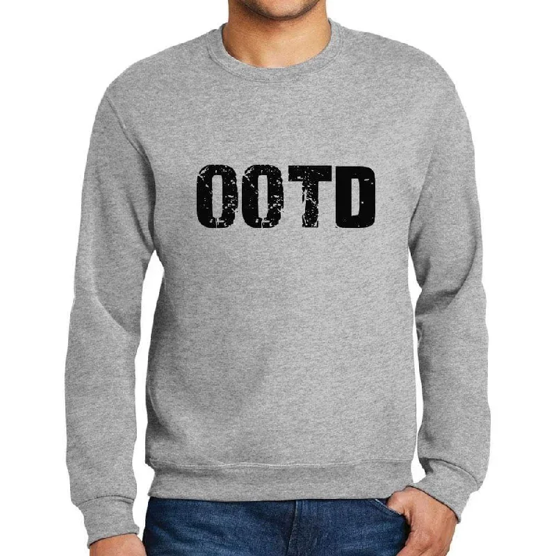 Travel Wardrobe Men's Printed Graphic Sweatshirt Popular Words OOTD Grey Marl