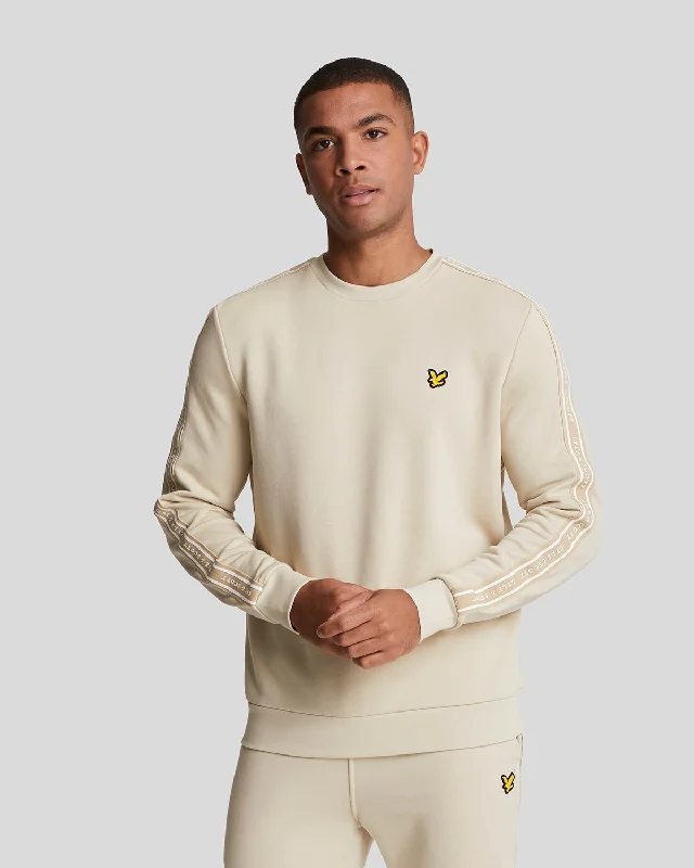 Bold Colors Sports Tape Crew Neck Sweatshirt