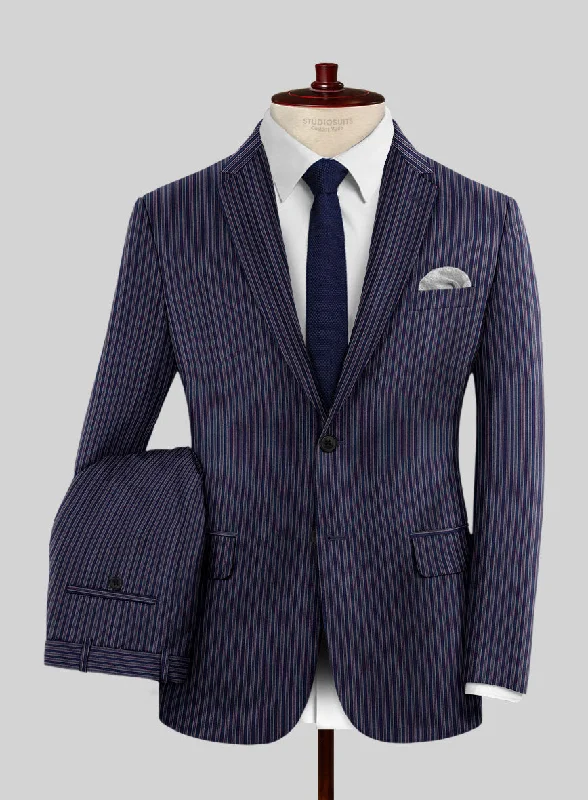Everyday Jeans Reda Bravon Navy Blue Stripe Wool Suit