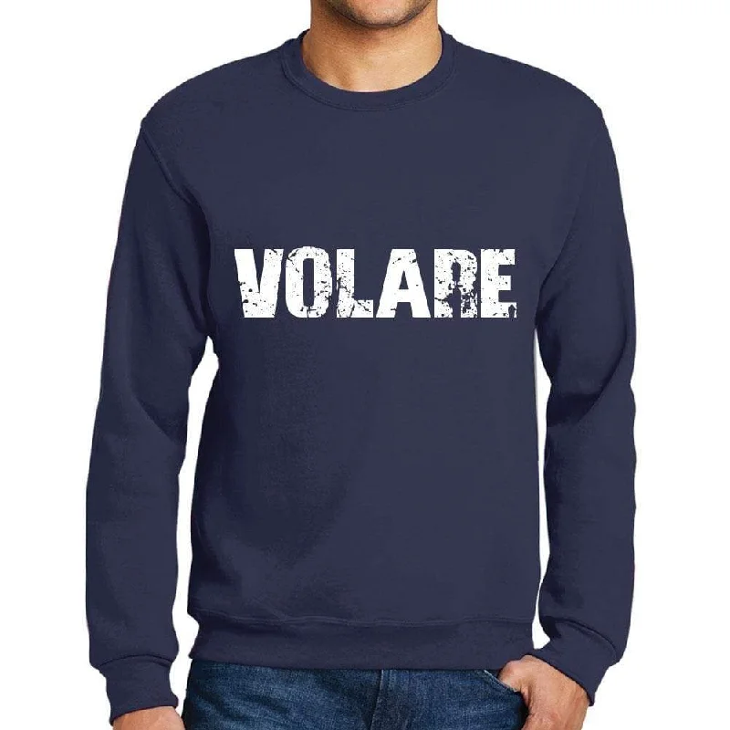 Bold Designs Men's Printed Graphic Sweatshirt Popular Words VOLARE French Navy