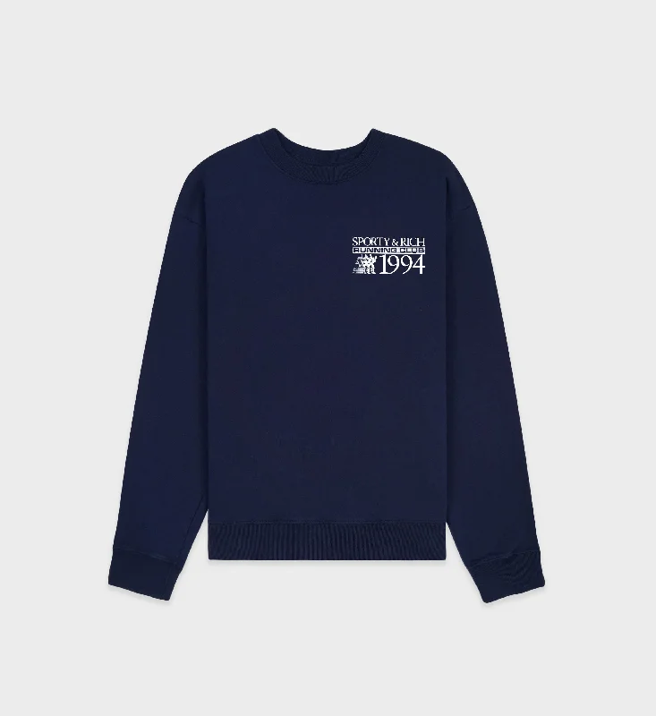 Designer Pieces Finish Line Crewneck - Navy/White