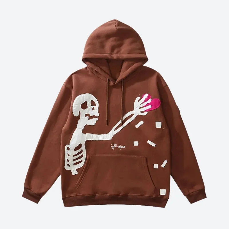 Travel Wear Skeleton Patch Hoodie