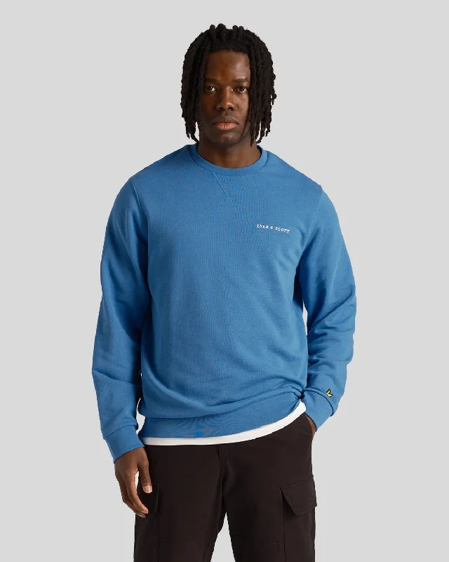 Smart Suits Loopback Embroidered Crew Neck Sweatshirt
