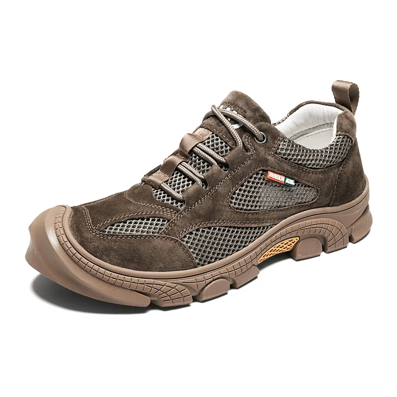 Casual Trousers Men Outdoor Mesh Suede Comfy Breathable Casual Hiking Shoes