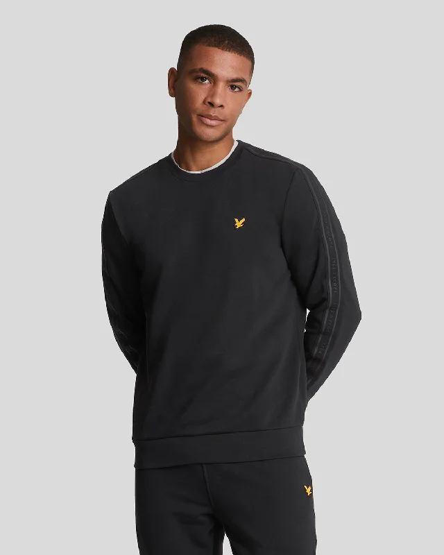 Sporty Jackets Sports Tape Crew Neck Sweatshirt