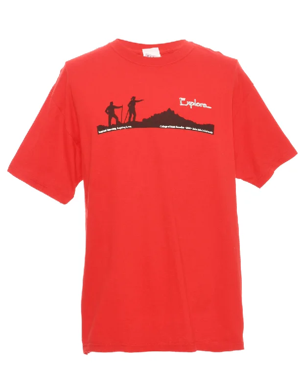 Minimalist Pieces Orientation Fruit of the Loom Printed T-shirt - L