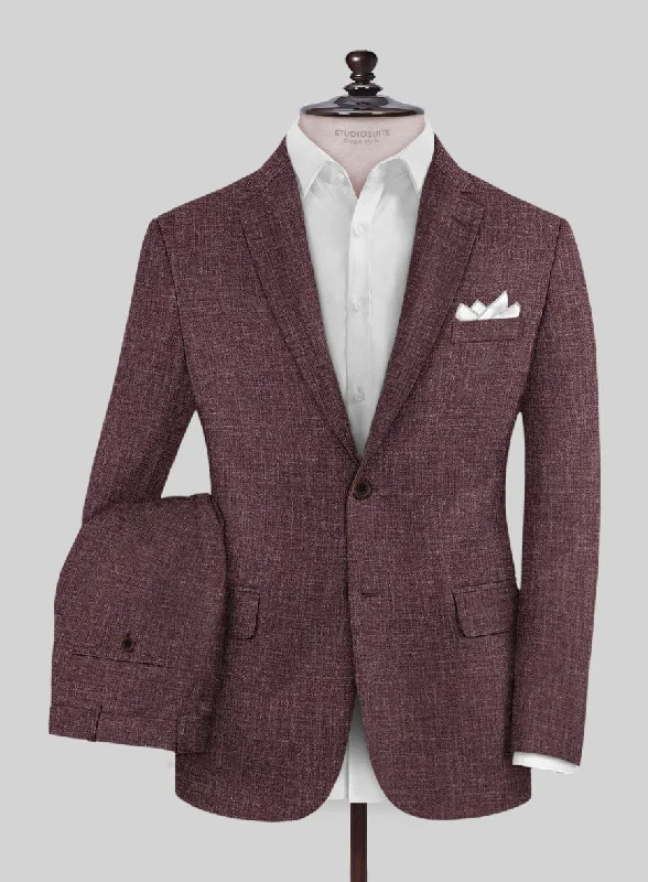 Travel Wardrobe Noble Purple Wool Silk Linen Suit