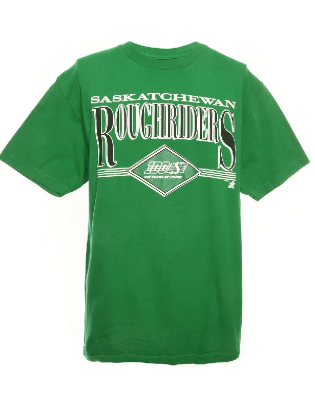 Premium Wardrobe Green Printed T-shirt - M