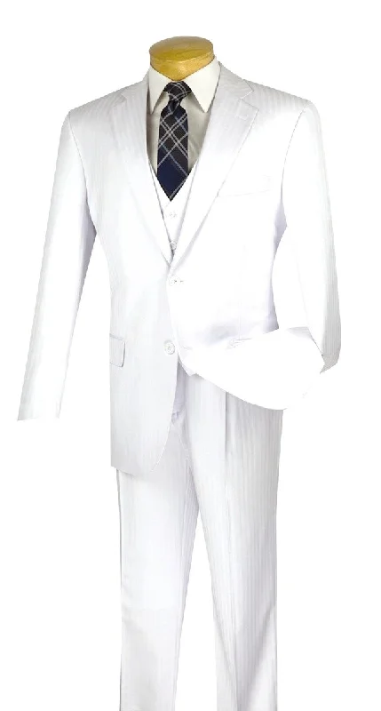 Lightweight Jackets Regular Fit 3 Piece Tone On Tone Stripe White