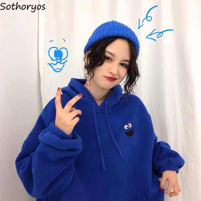 Trendy Shoes Hoodies Women Pockets Embroidered Cartoon Trendy Cute Female Loose BFplus Velvet Womens Long Sleeve All-match Lovely Streetwear Trendy Shoes Hoodies Women Pockets Embroidered Cartoon Trendy Cute Female Loose BFplus Velvet Womens Long Sleeve All-match Lovely Streetwear