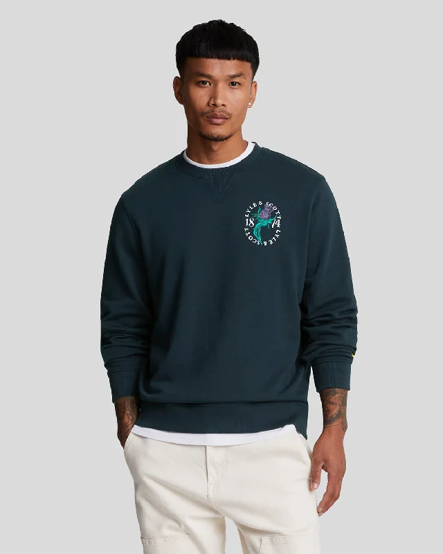 Urban Gear Thistle Flora Printed Crew Neck Sweatshirt