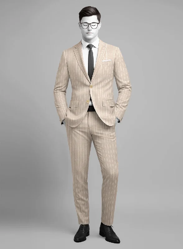 Urban Looks Napolean Como Bar Beige Wool Suit
