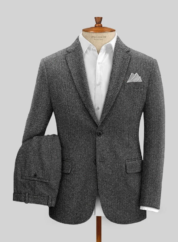 Urban Tees Harris Tweed Charcoal Chevron Suit
